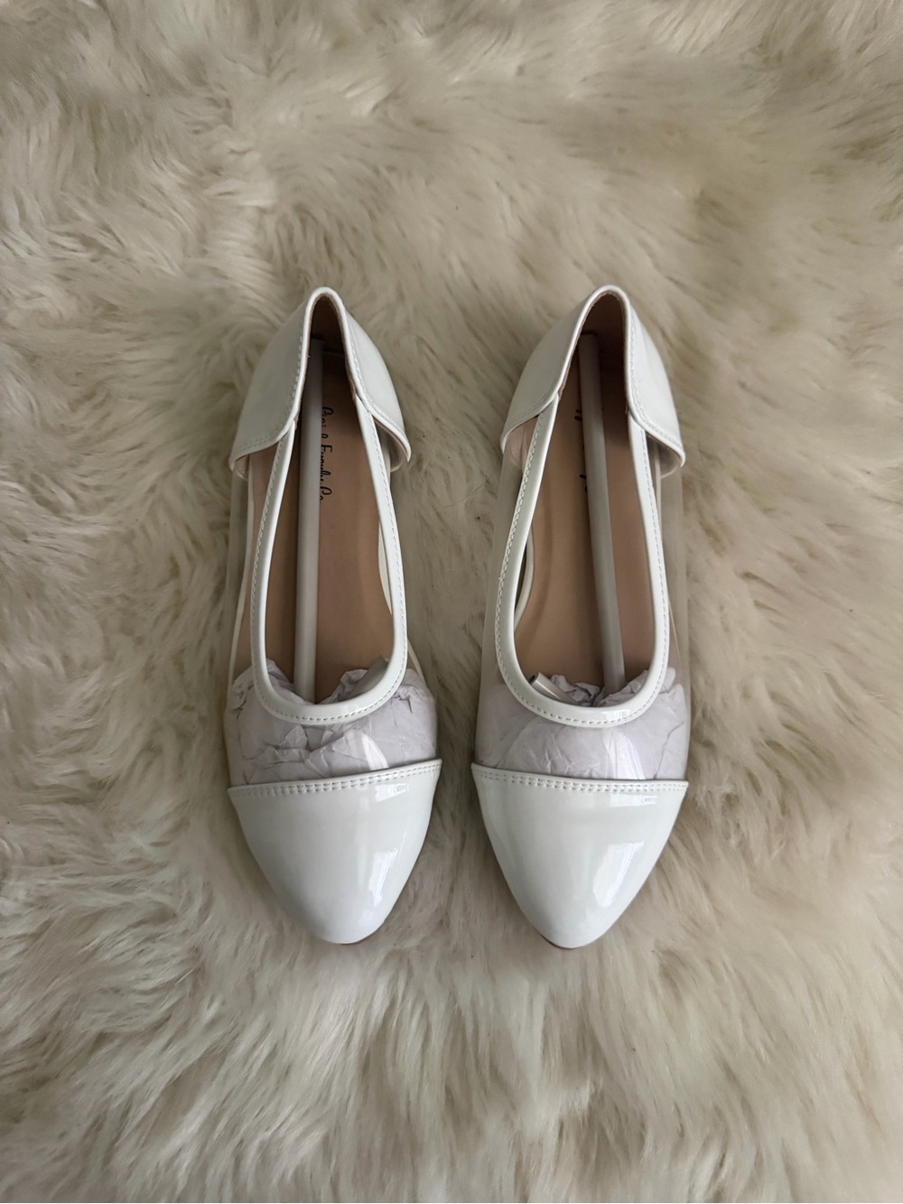 Girls White Patent Pointed-Toe Dress Flats